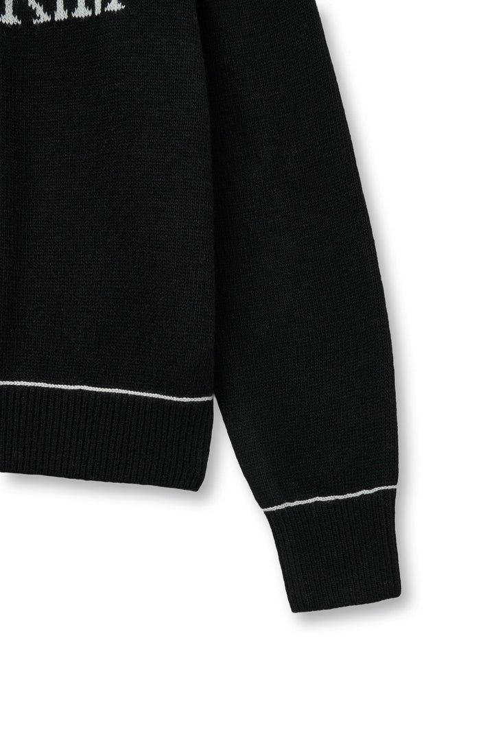 Matin Kim Color Trim Line Logo Pullover — Black