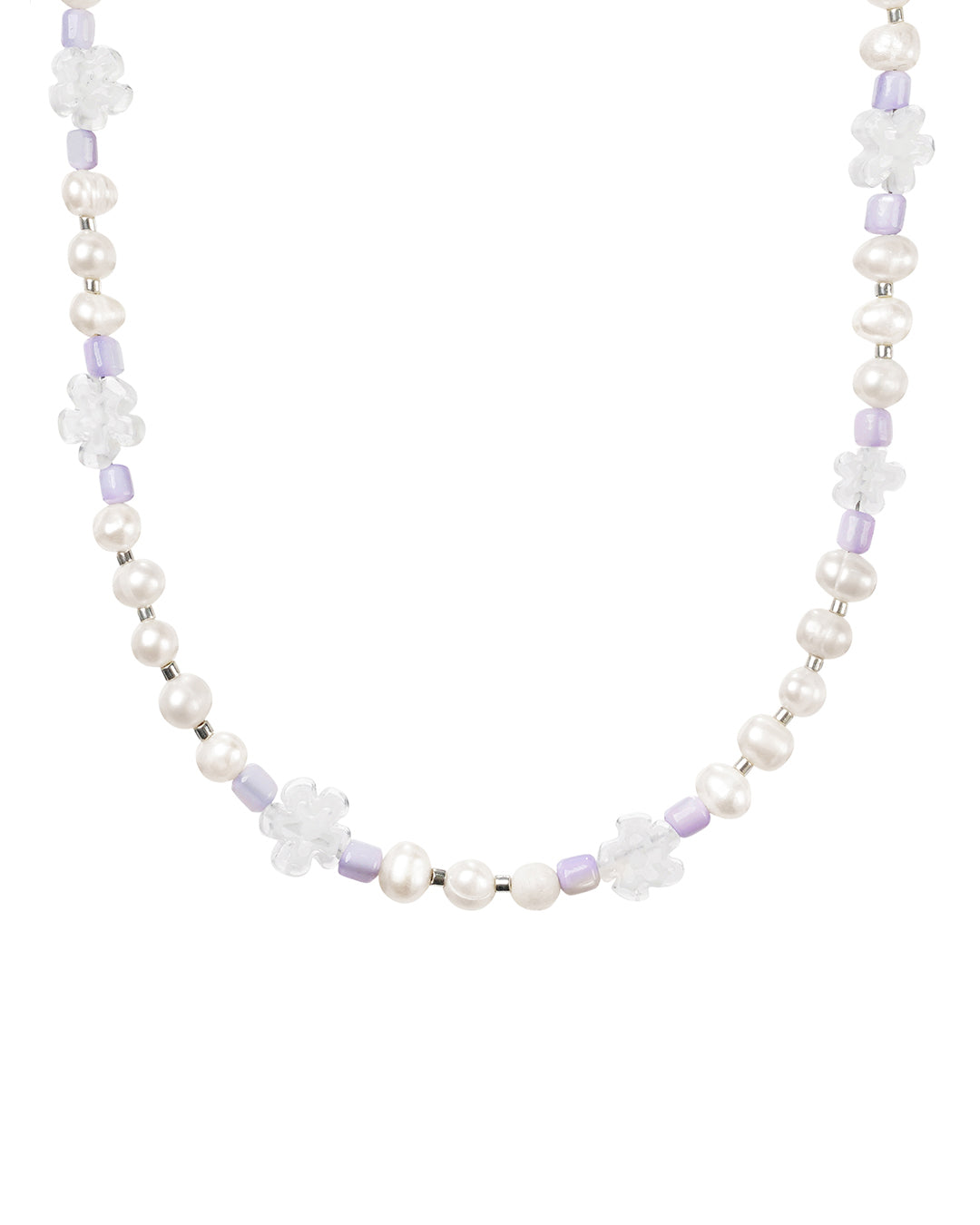 Stand Oil Flower Pearl Necklace — Lilac