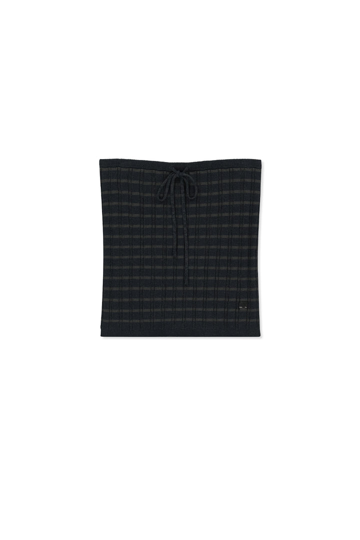 Matin Kim Stripe Knit Tube Top — Navy blue