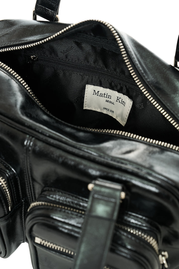 Matin Kim Double Pocket Brick Shoulder Bag — Black
