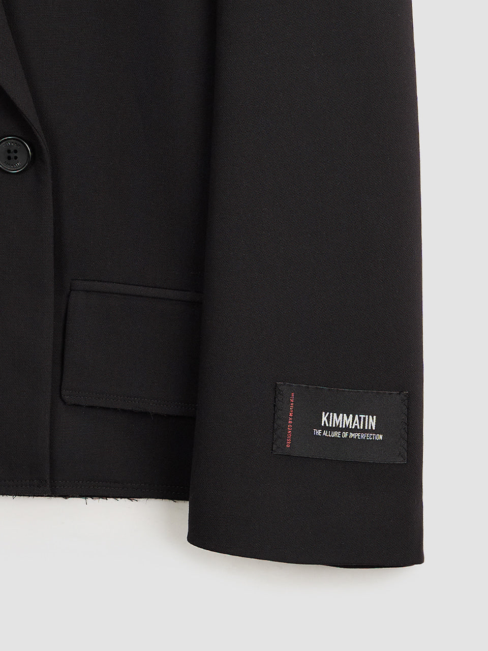 KIMMATIN Oversize Low Edge Crop Jacket — Black