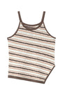 Matin Kim Multi Stripe Sleeveless Knit Top — Brown