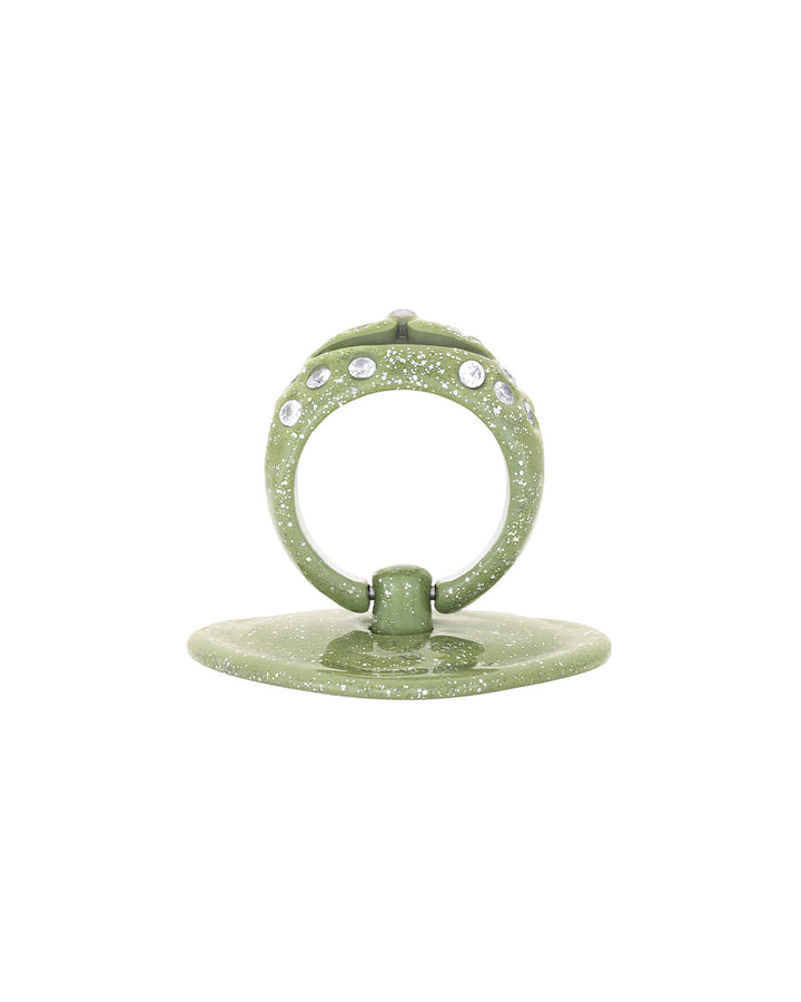 Stand Oil Princess Bear Grip Ring — Glitter Green