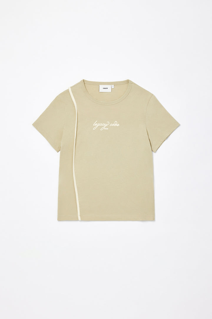 KIMMATIN Back Slit Slim Top in Light — Khaki