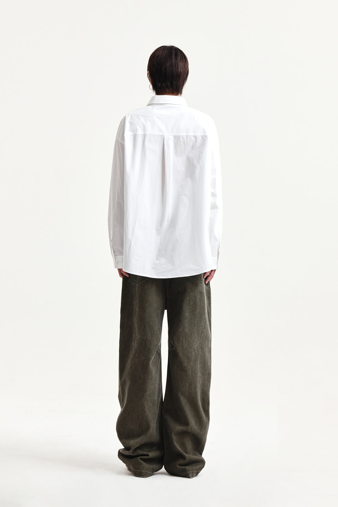 Matin Kim Embroidery Small Logo Shirt — White