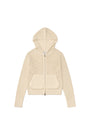 Matin Kim Two Tone Mesh Knit Hoody — Ivory