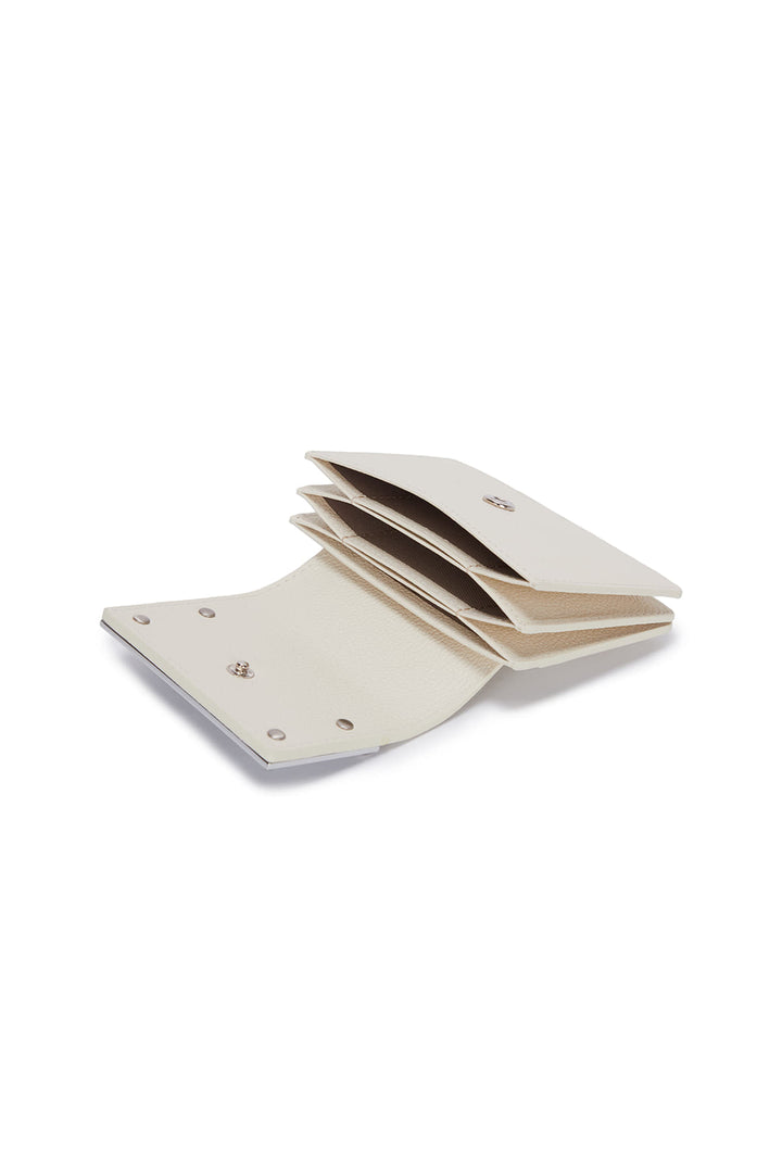 Matin Kim Accordion Wallet — Brass Hardware — White
