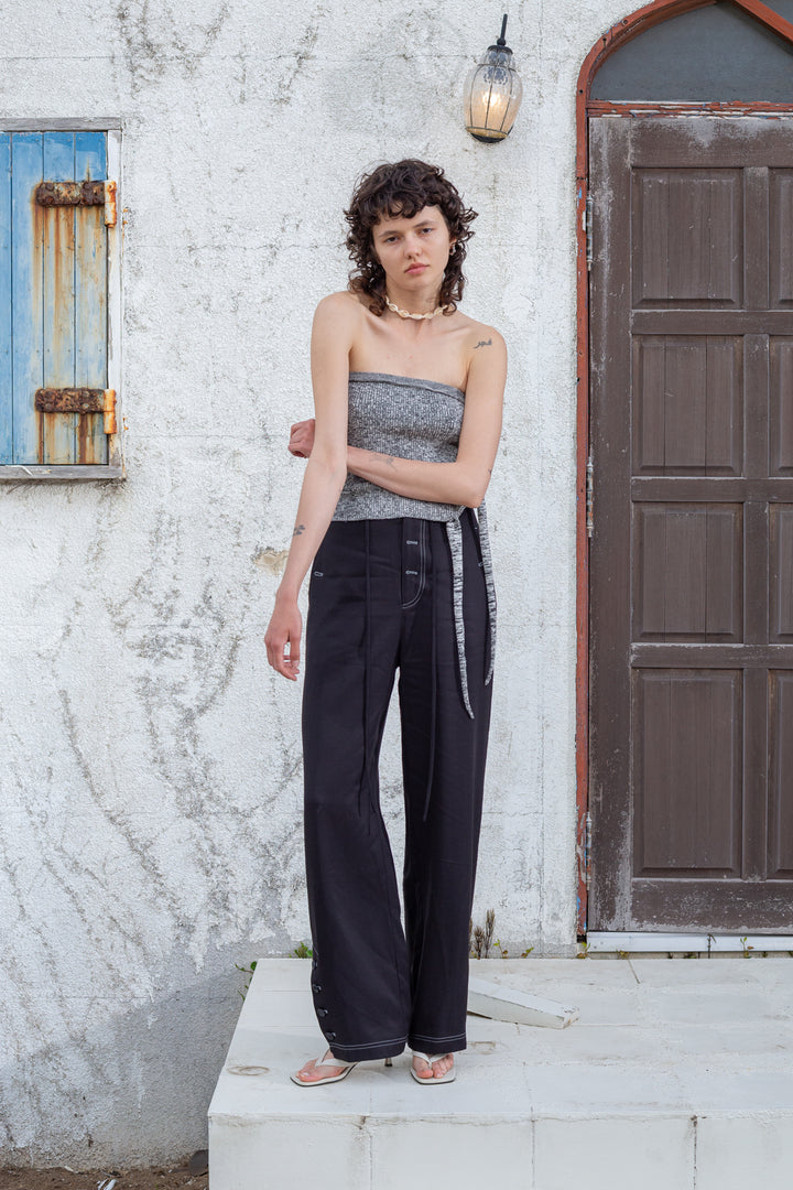 Matin Kim Side String Tube Top — Black