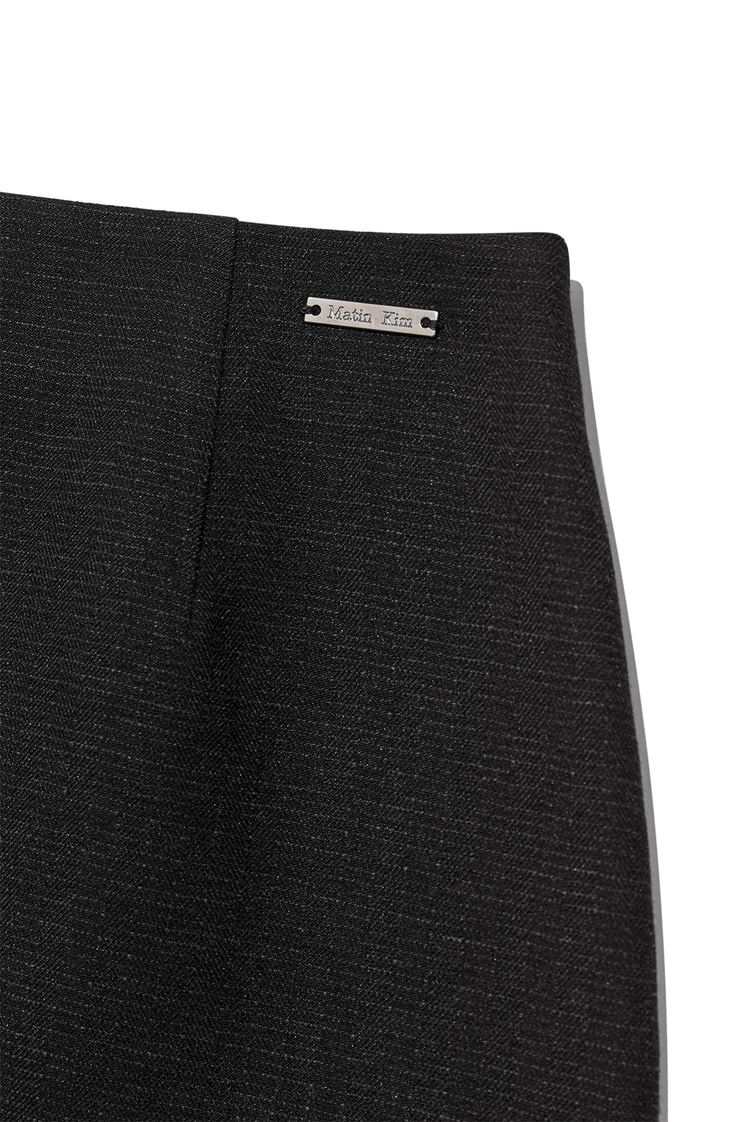 Matin Kim Stripe Herringbone Wrap Mini Skirt — Black