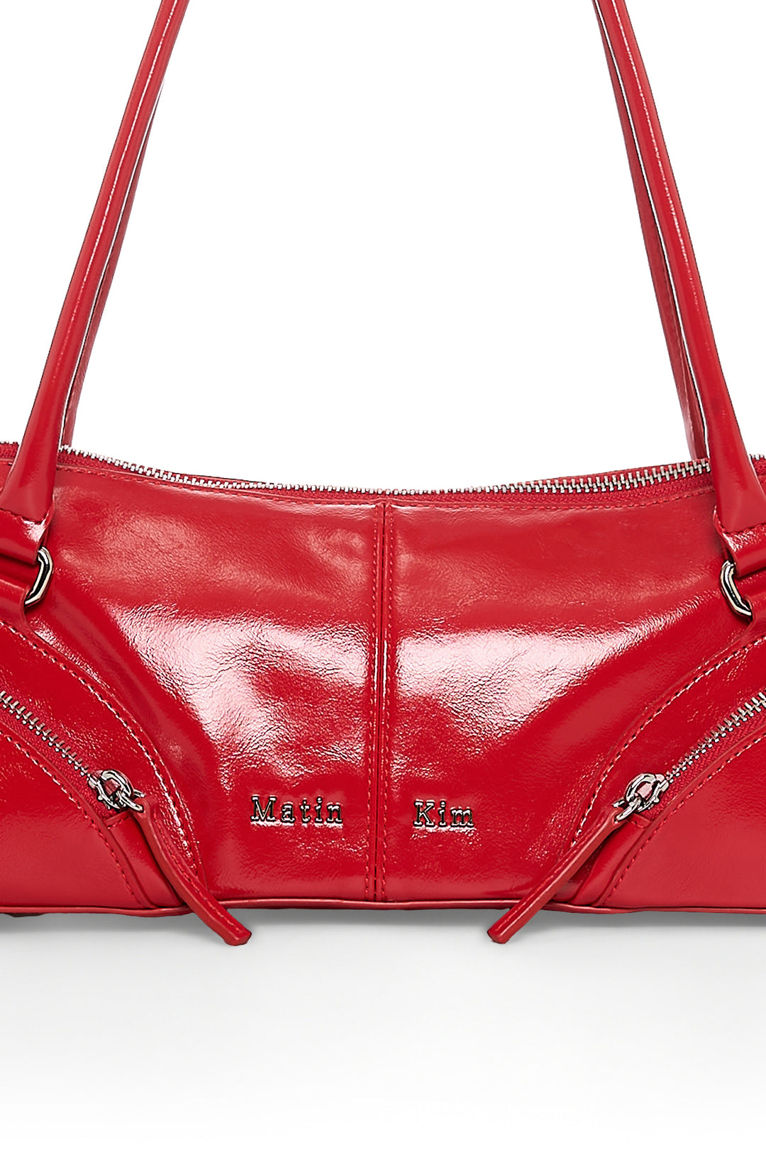 Matin Kim Curve Zip Baguette Bag — Red