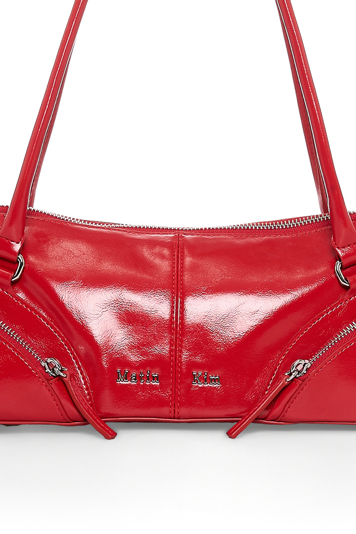 Matin Kim Curve Zip Baguette Bag — Red