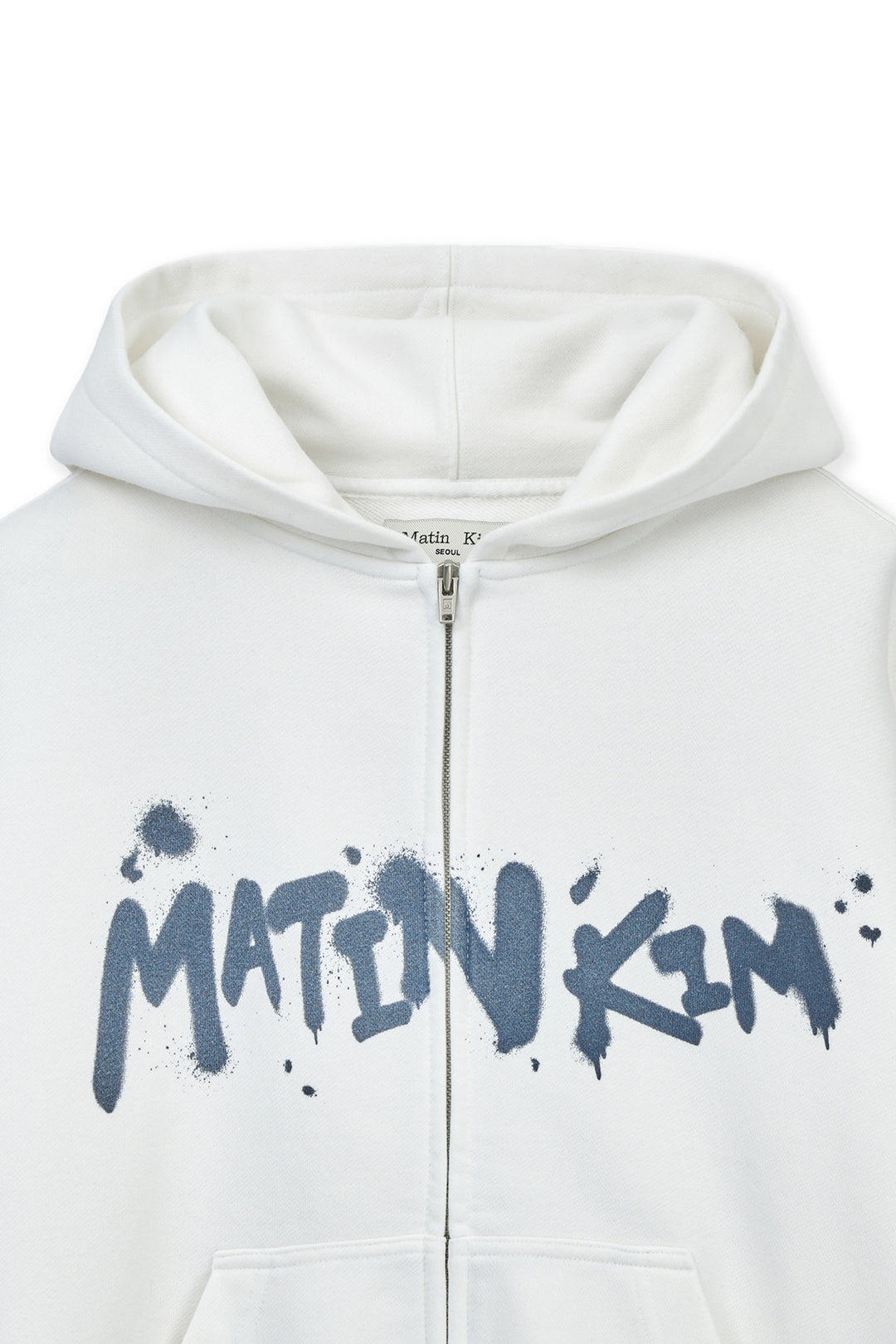 Matin Kim Graffiti Logo Zip Hoodie — White