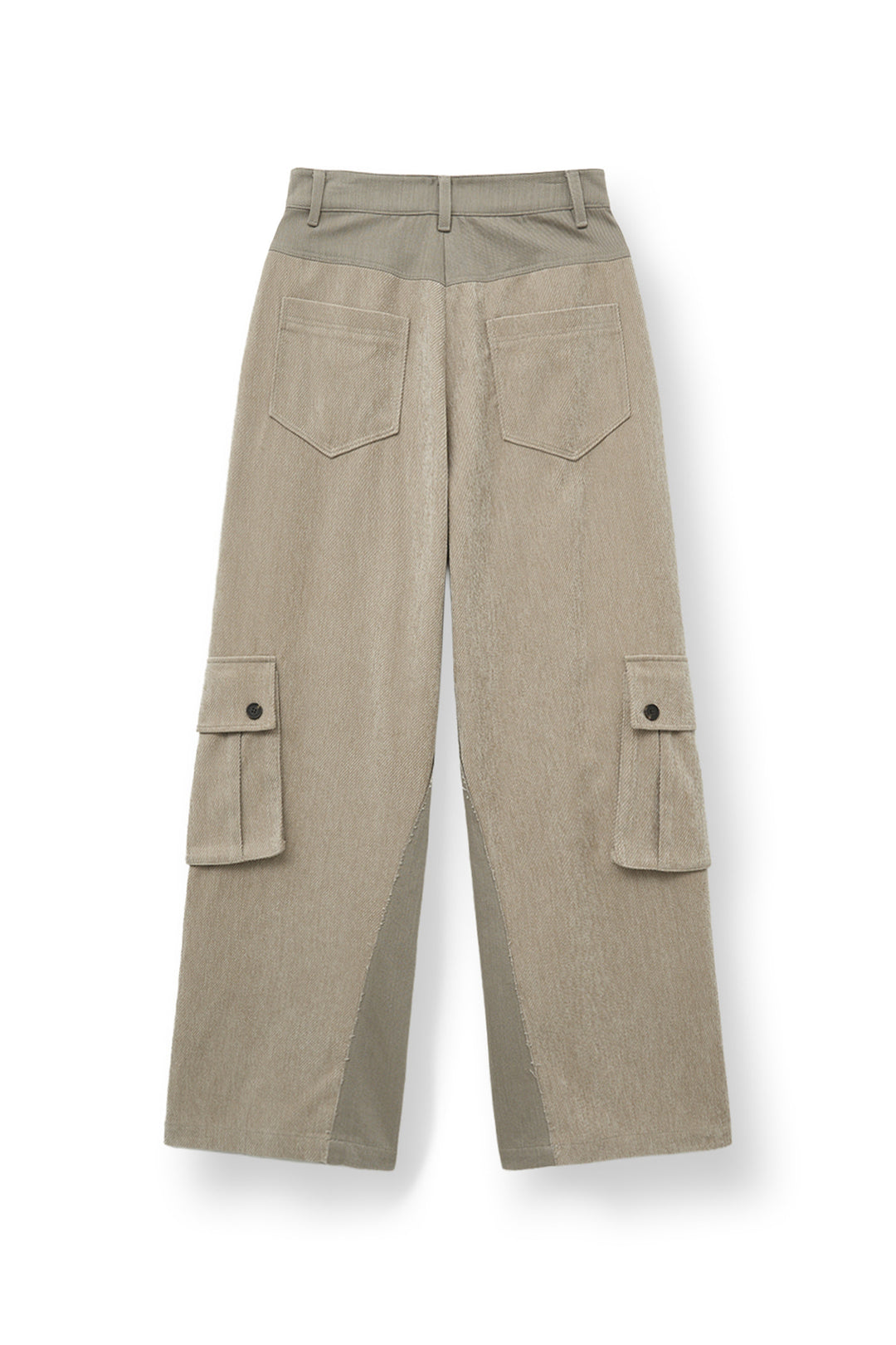 Matin Kim Big Pocket Two-Tone Wide Pants — Beige