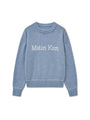 Matin Kim Color Trim Line Logo Pullover — Light Blue