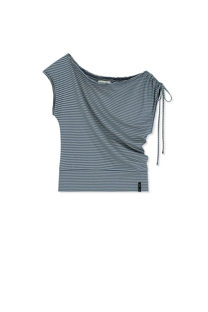 Matin Kim Draped Asymmetric Sleeveless Top — Blue