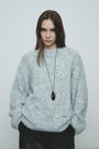 KIMMATIN Volume Neck Boucle Pullover — Gray
