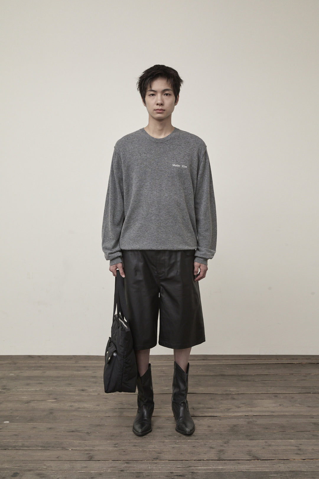 Matin Kim Cashmere Blended Round Knit — Gray
