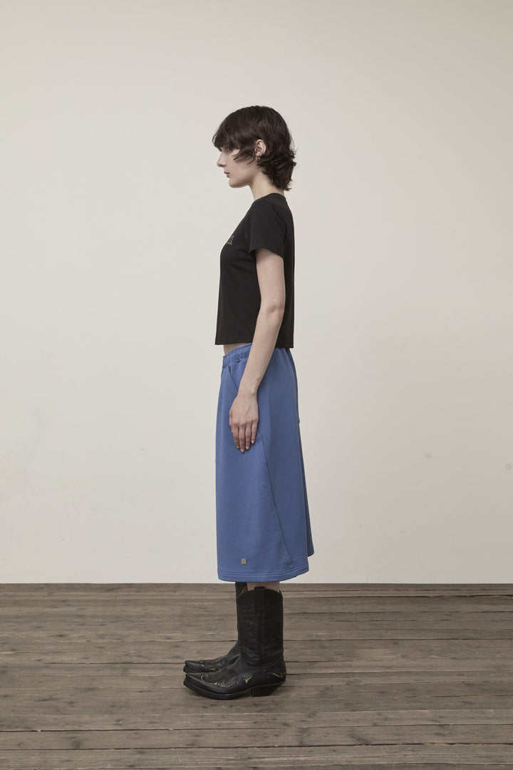 Matin Kim Back Pocket Glitter Bermuda Sweatpants — Blue