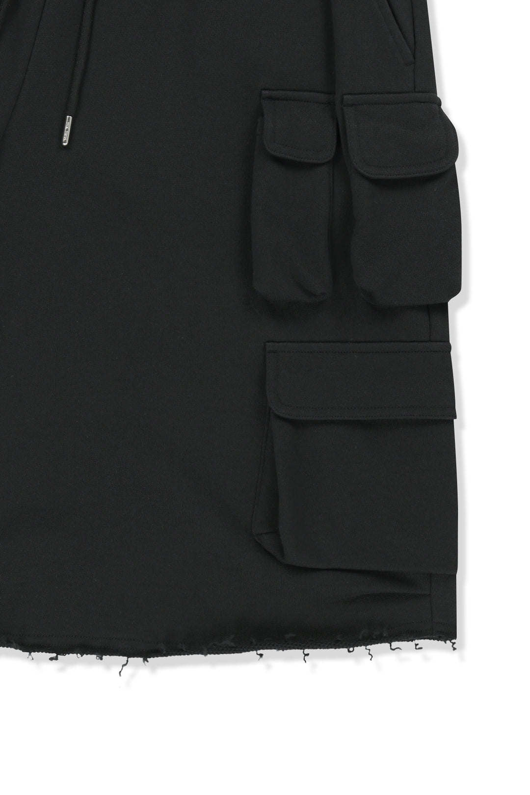 Matin Kim Terry Utility Pocket Bermuda — Black