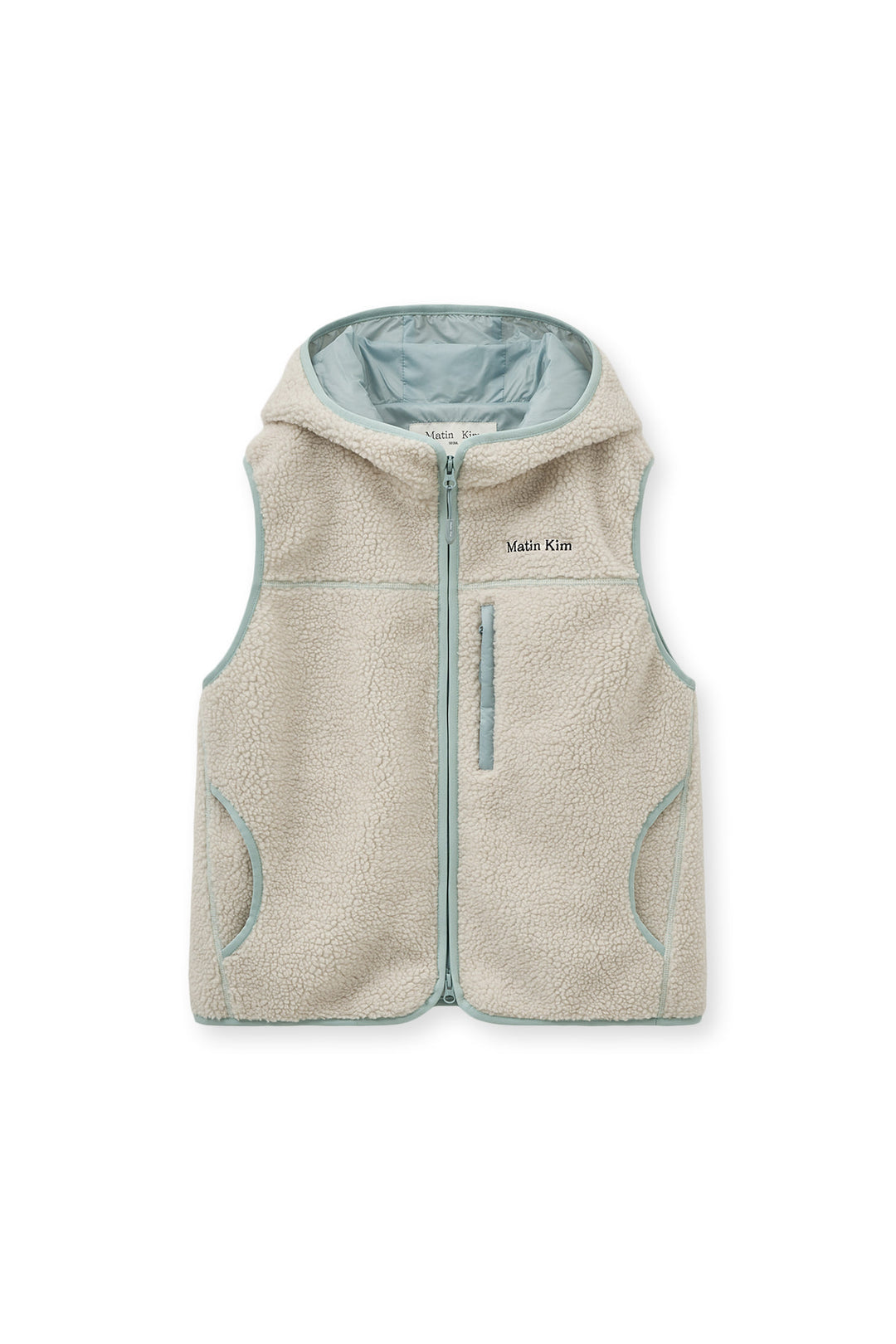 Matin Kim Fleece Hoody Vest — Ivory