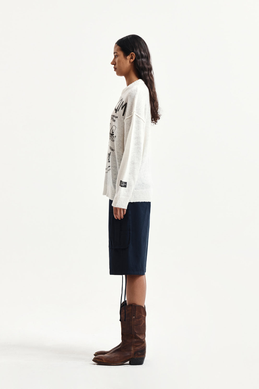 Matin Kim Graffiti Artwork Knit Pullover — Ivory