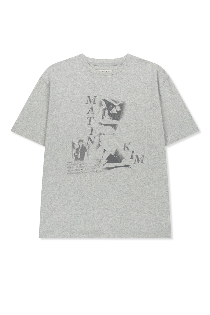 Matin Kim Portrait Graffiti Logo Top — Light Grey