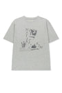 Matin Kim Portrait Graffiti Logo Top — Light Grey