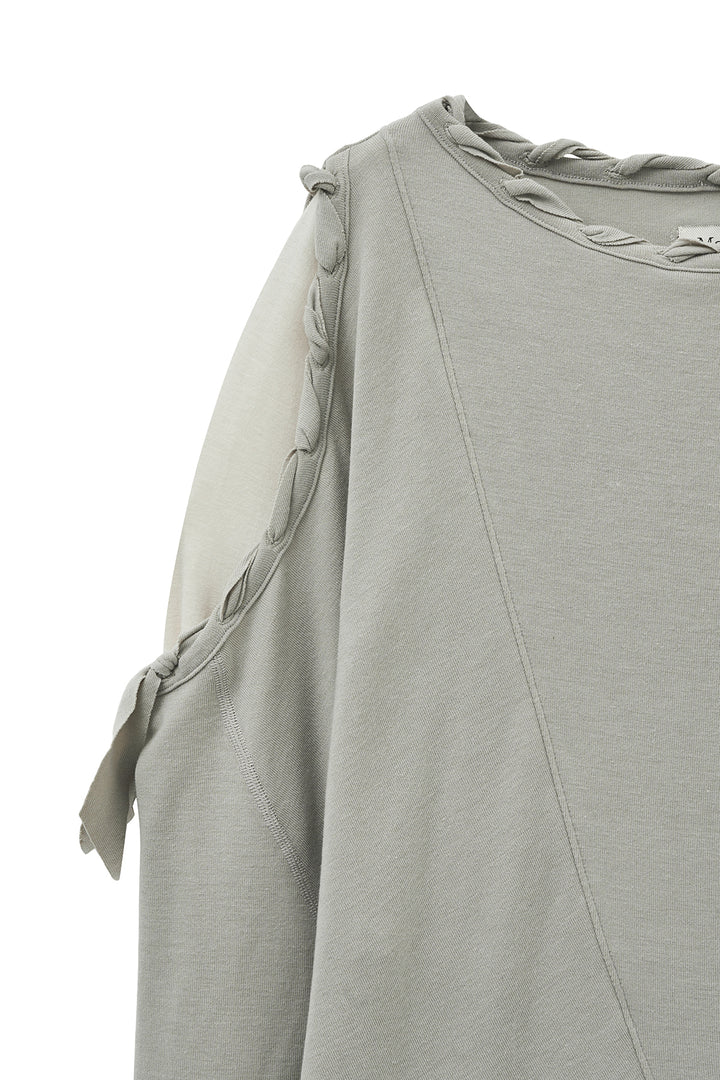 Matin Kim Weaving Long Sleeve Top — Light Grey