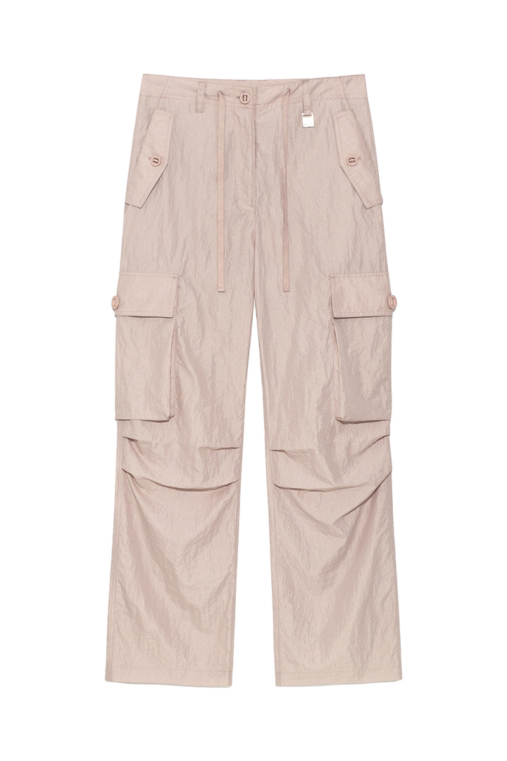 Matin Kim String Nylon Cargo Pants Light — Pink