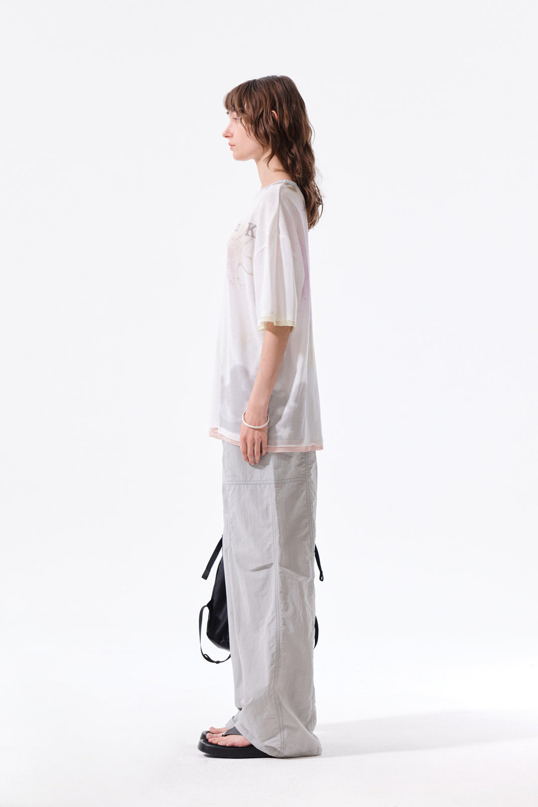 Matin Kim Multi Panel Parachute Pants — Light Grey
