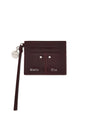 Matin Kim Steel Logo Rivet Card Wallet — Wine
