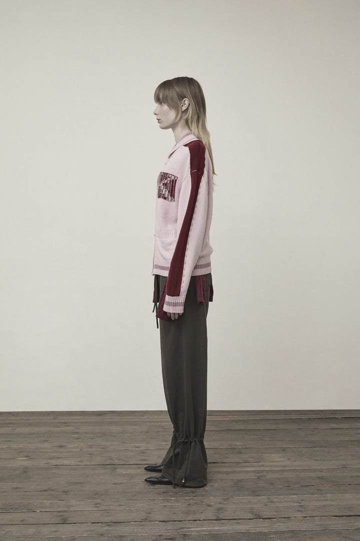 Matin Kim Initial Knit Zip Up — Pink