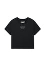 Matin Kim Label Point Lettering Crop Top — Black