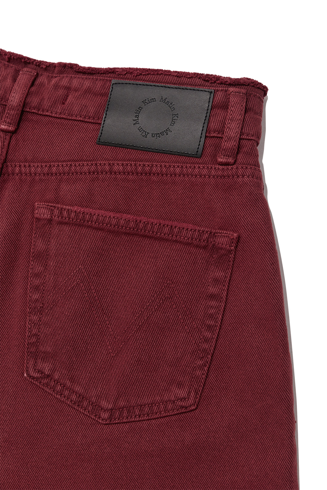 Matin Kim Cut Line Point Denim Shorts — Red