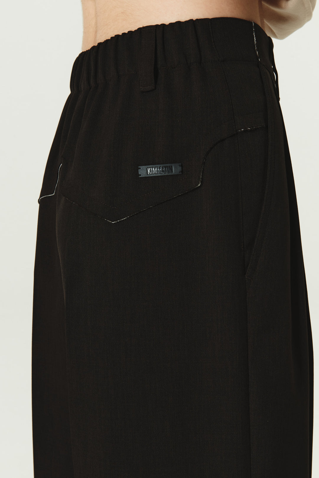 KIMMATIN Back Yoke Detail Wide Trouser — Brown