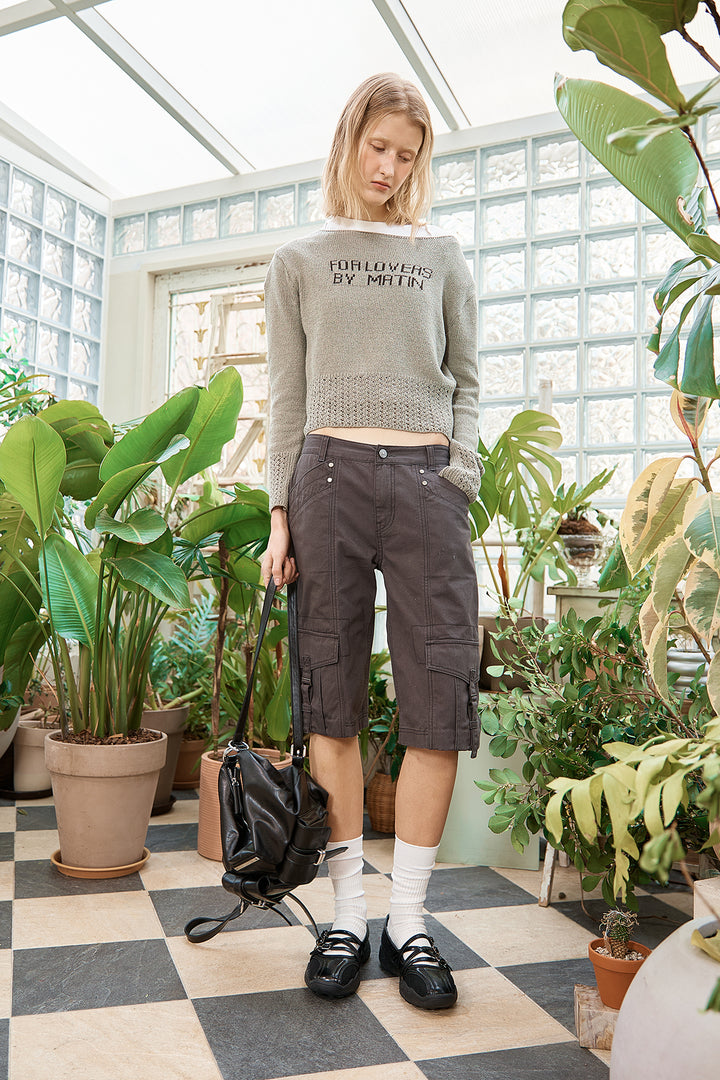 Matin Kim Punching Point Pullover — Olive