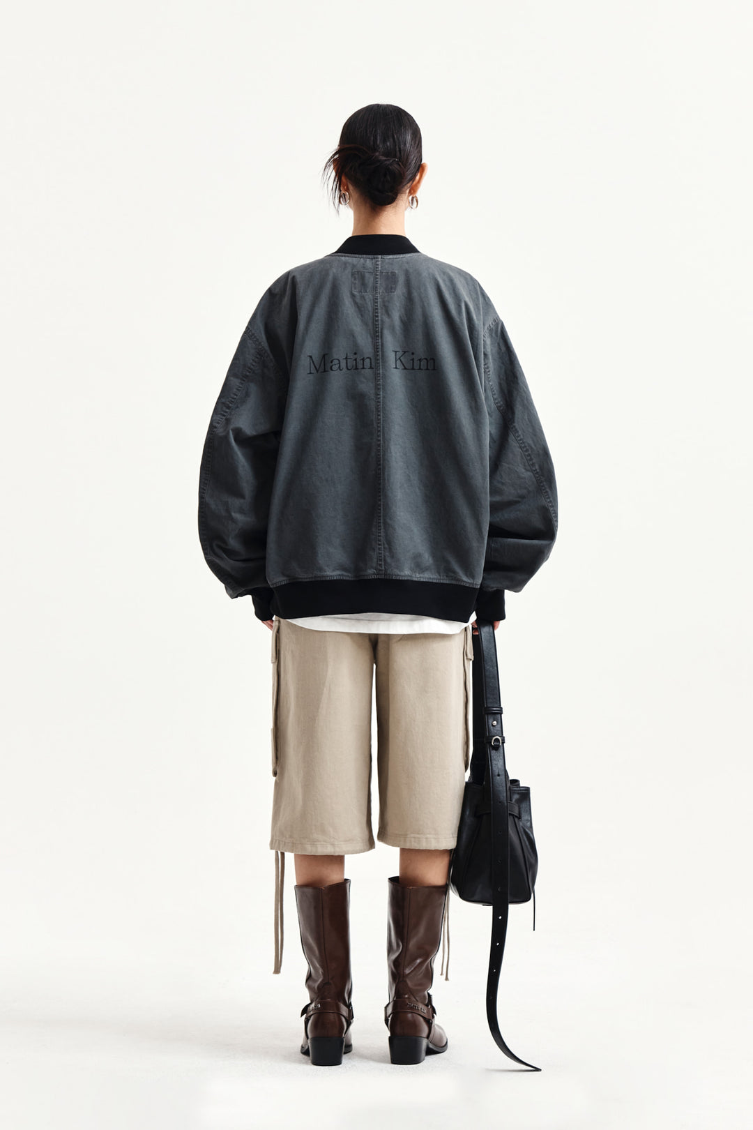Matin Kim Utility Cargo Bermuda Shorts — Beige
