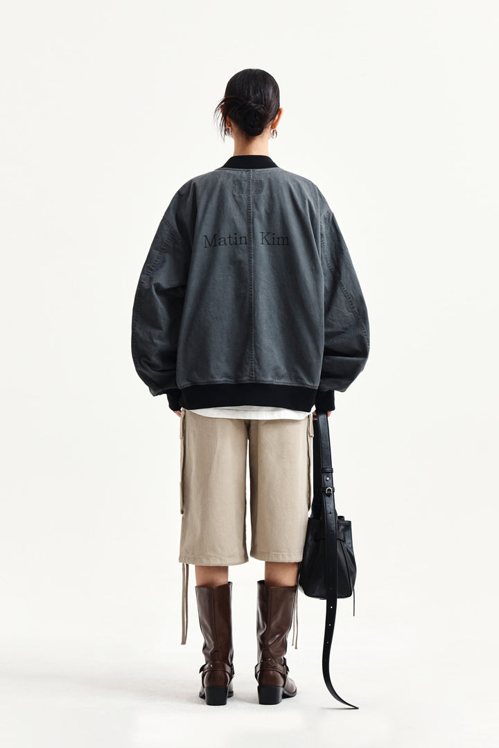 Matin Kim Utility Cargo Bermuda Shorts — Beige