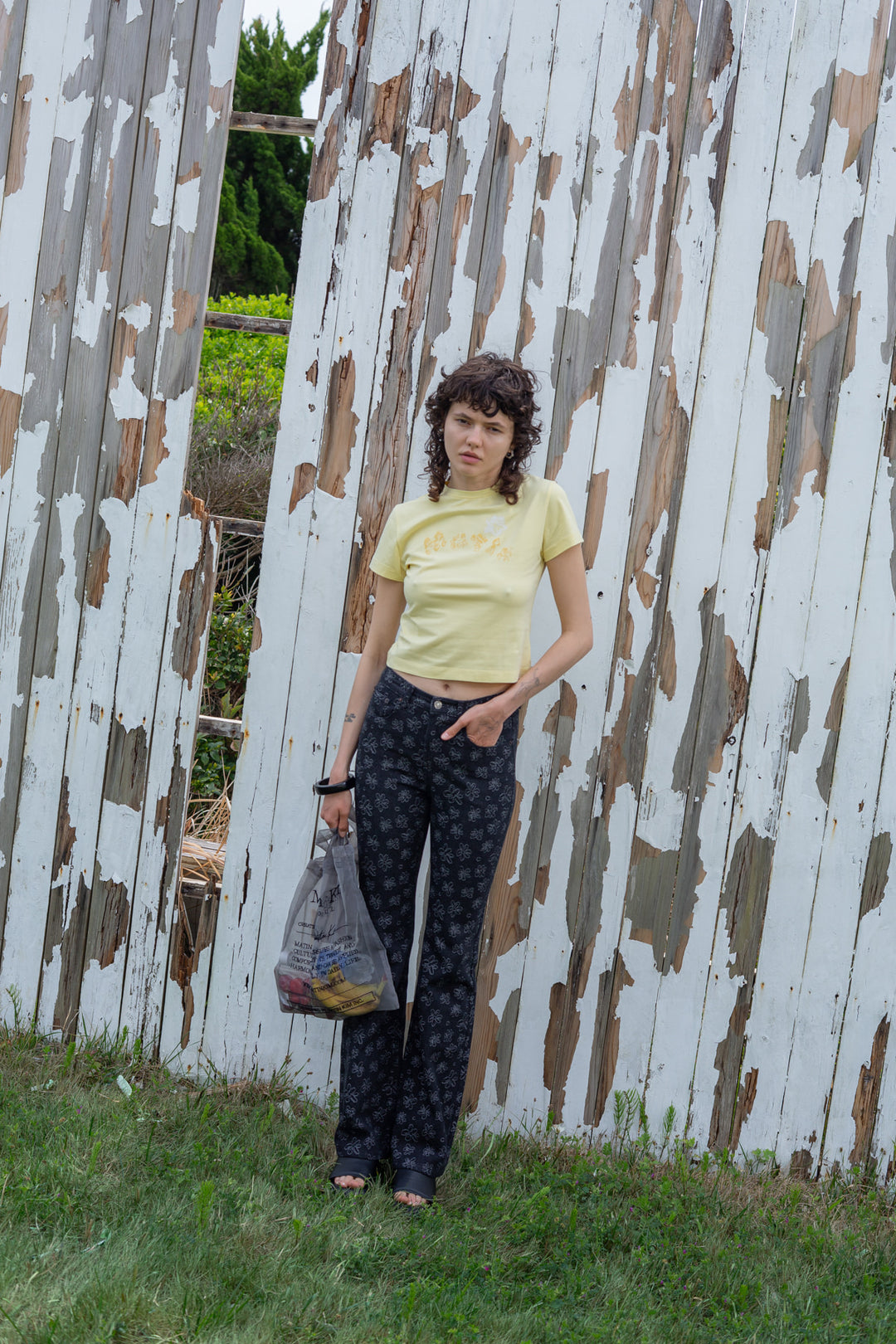 Matin Kim Bubbly Graphic Printing Top — Yellow