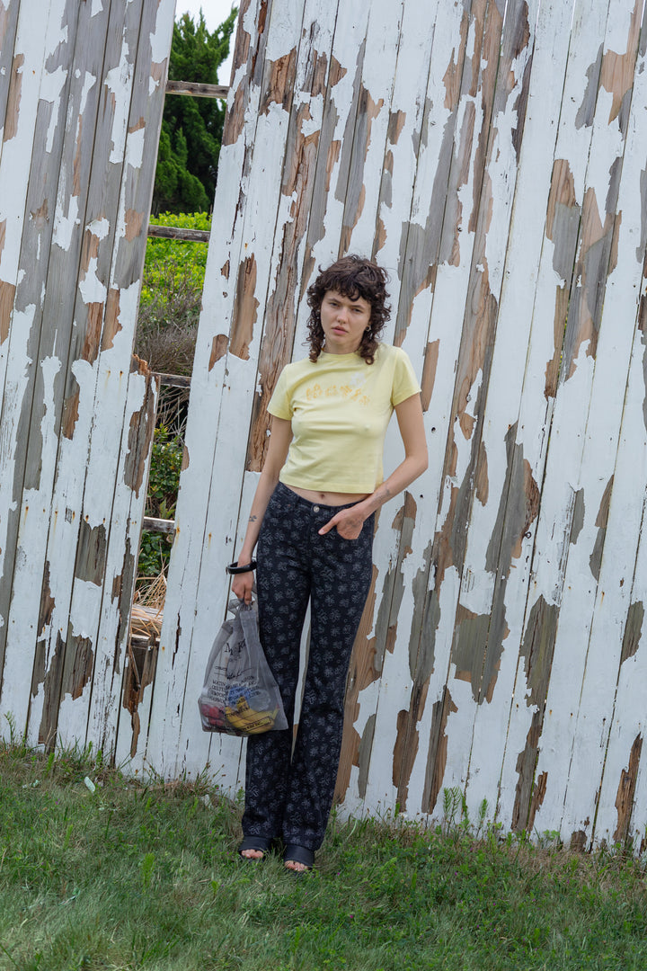Matin Kim Bubbly Graphic Printing Top — Yellow