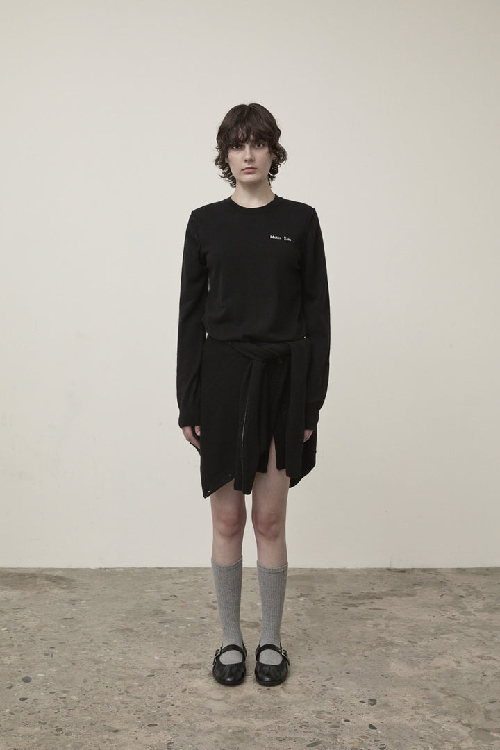 Matin Kim Cashmere Blended Round Knit — Black