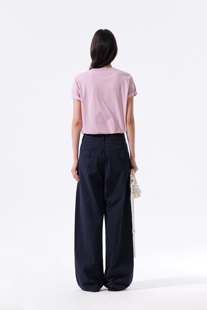 Matin Kim Stud Point Color Denim Pants — Navy blue