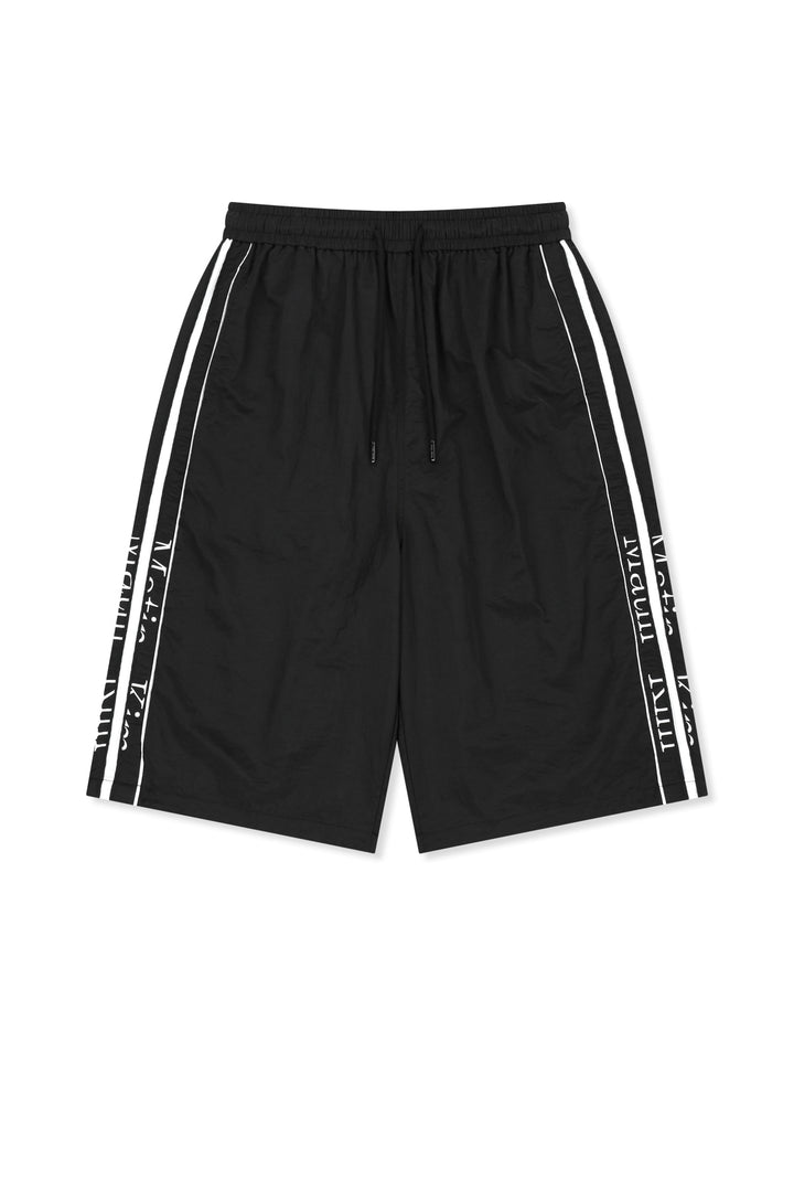 Matin Kim Side Logo Bermuda Track Pants — Black