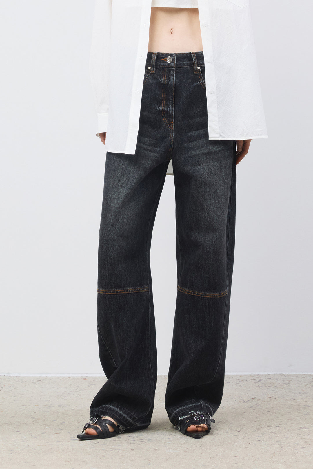 KIMMATIN Twisted Seam Denim — Dark — Gray