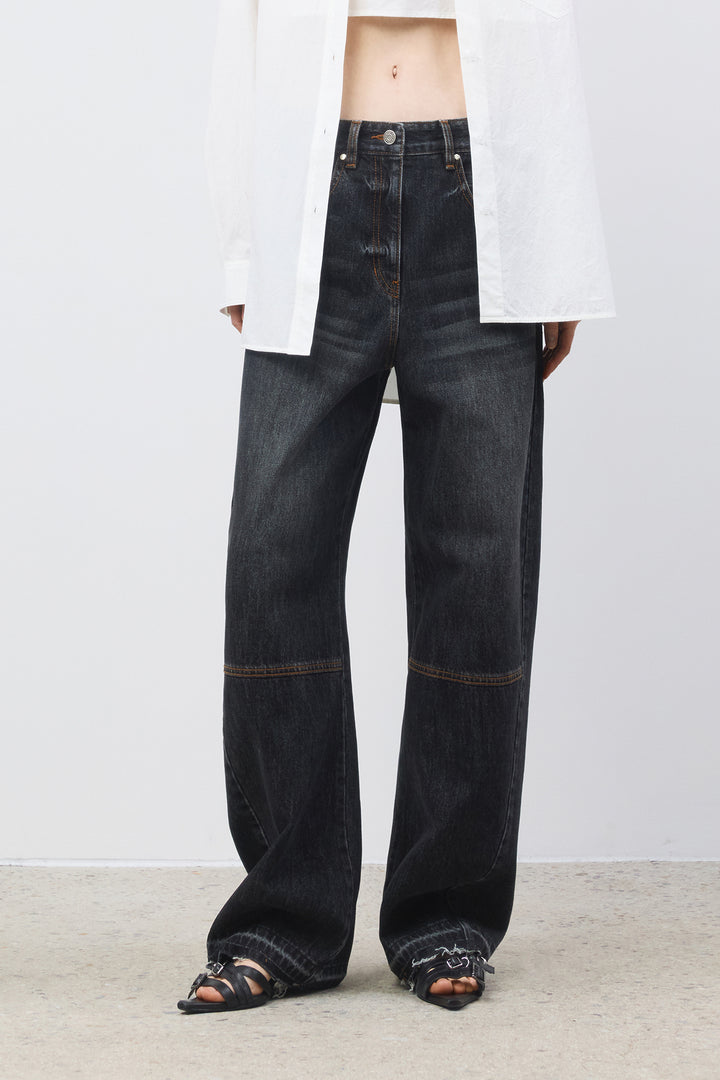 KIMMATIN Twisted Seam Denim — Dark — Gray