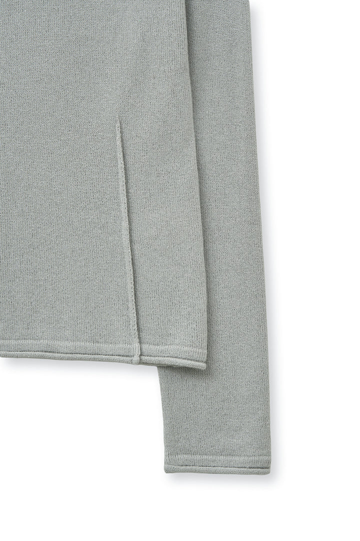 Matin Kim Glitter Slim Logo Knit Top — Light Grey