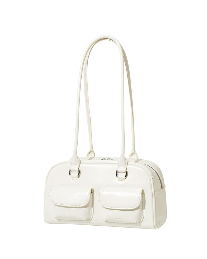 Stand Oil Chubby Bag — Quilted Bowling Crossbody — White