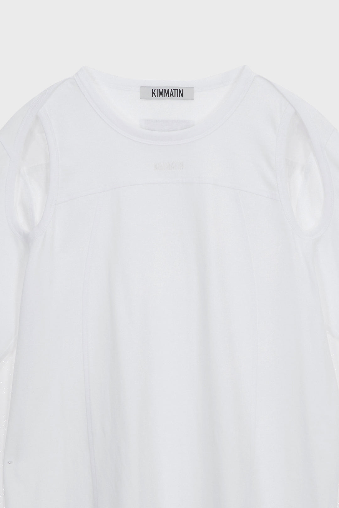 KIMMATIN Shoulder Hole Half Sleeve Top — White