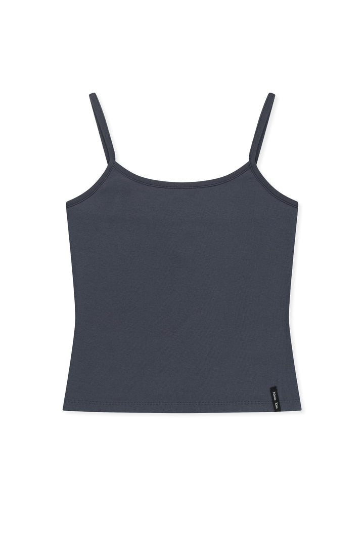 Matin Kim 3/4 Sleeve Layered Tank Top in Smoke — Blue