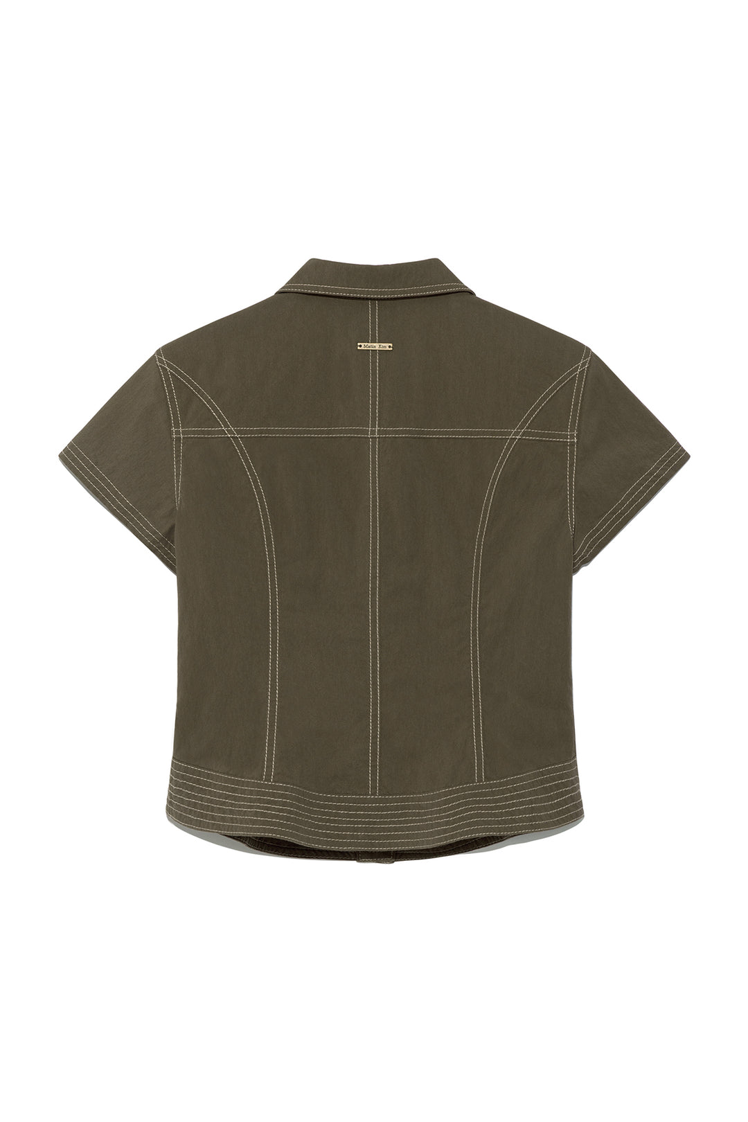 Matin Kim Stitch Point Slim Shirket — Khaki